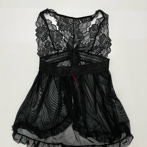 Seven Til Midnight - Y2K lace sheer open front lingerie top - size M - Picture 7 of 7